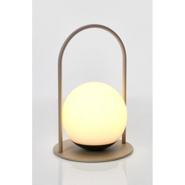 Szarobrązowa lampa stołowa LED ze ściemniaczem z plastikowym kloszem (wysokość 21 cm) Pansy – Bizzotto-image-3