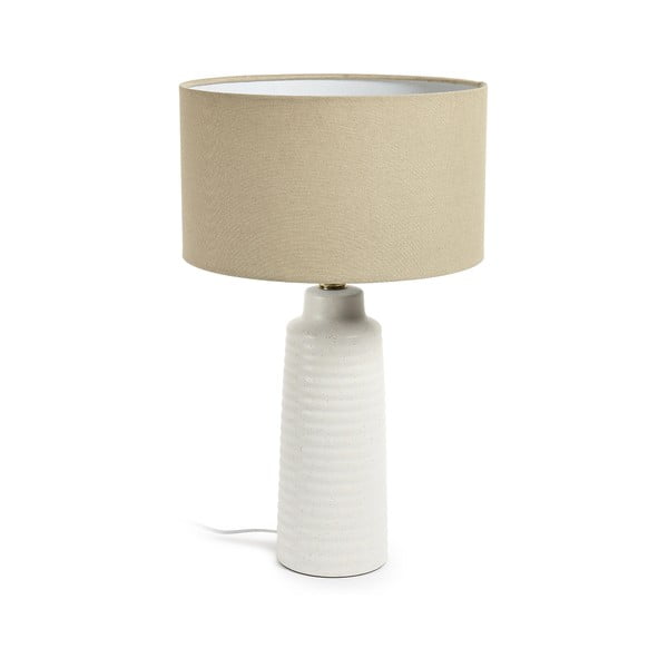 Biała lampa stołowa z tekstylnym kloszem (wys. 58 cm) Mijal – Kave Home