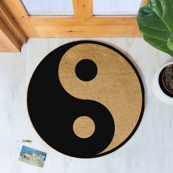 Okrągła wycieraczka Artsy Doormats Yin Yang, ⌀ 70 cm-image-1