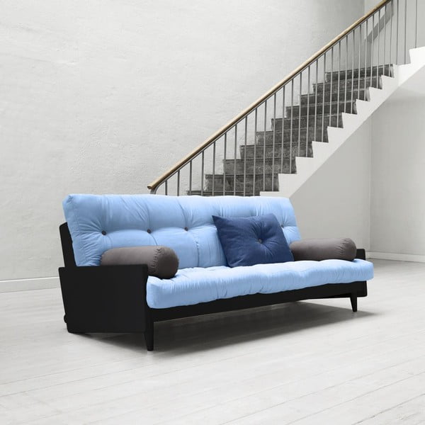 Sofa rozkładana Karup Indie Black/Celeste/Gris