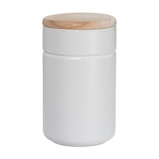 Biały porcelanowy pojemnik z drewnianym wieczkiem Maxwell & Williams Tint, 900 ml