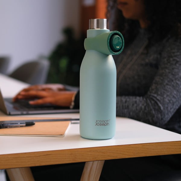Miętowa podróżna butelka ze stali nierdzewnej 500 ml Loop – Joseph Joseph-image-1