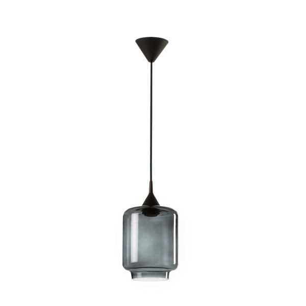 Czarna lampa wisząca ze szklanym kloszem Tierra Bella Ambar, ø 20 cm