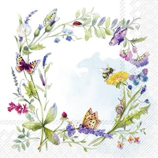 Papierowe serwetki zestaw 20 szt. Spring Wreath – IHR