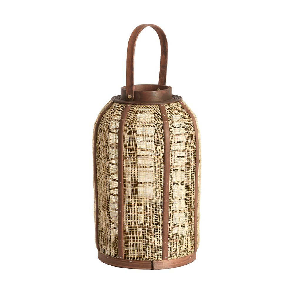 Drewniany/tekstylny lampion (wysokość 34,5 cm) Serein – Light & Living