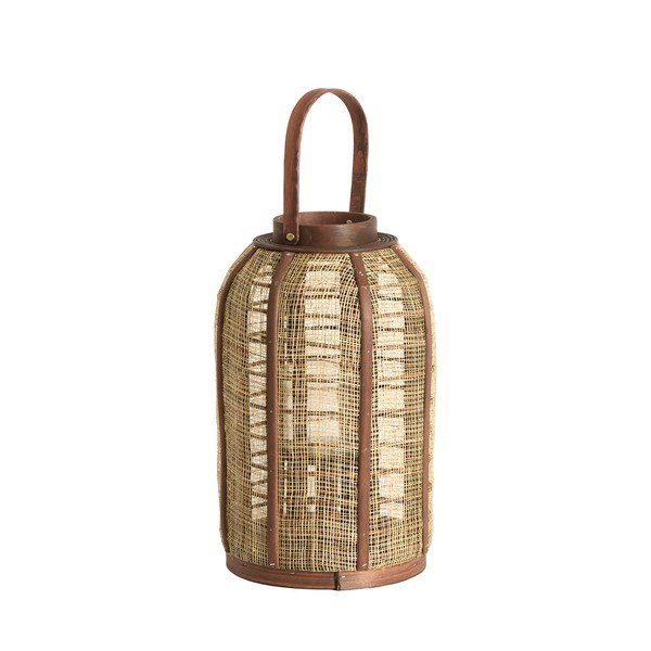 Drewniany/tekstylny lampion (wysokość 34,5 cm) Serein – Light & Living