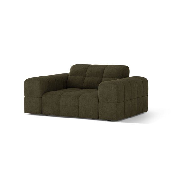 Fotel z tkaniny szenilowej w kolorze khaki Chicago – Cosmopolitan Design-image-1
