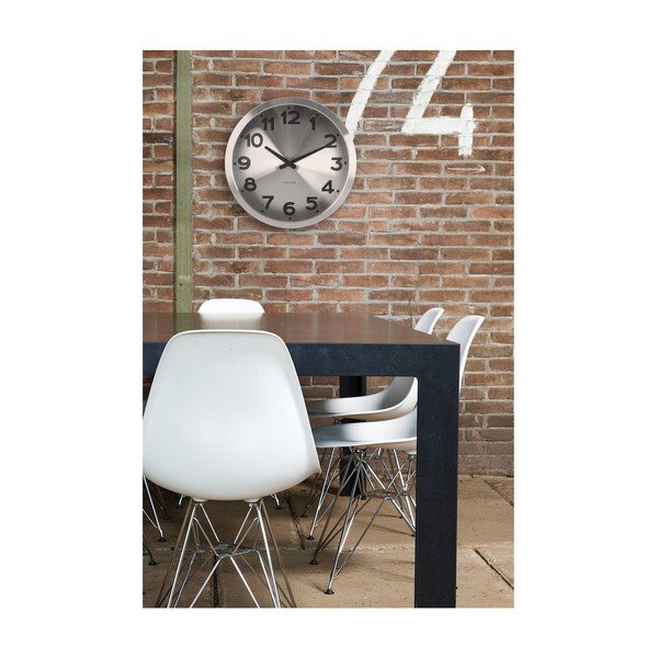 Zegar Present Time Silver Numbers-image-1
