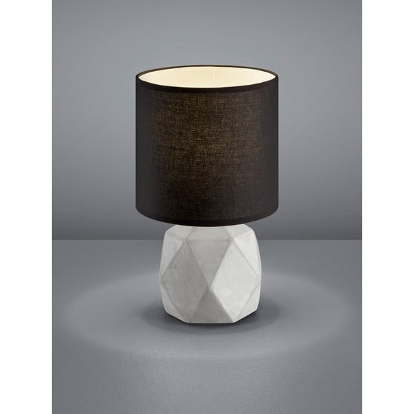 Czarno-szara lampa stołowa z tekstylnym kloszem (wysokość 28 cm) Pike – Reality-image-1