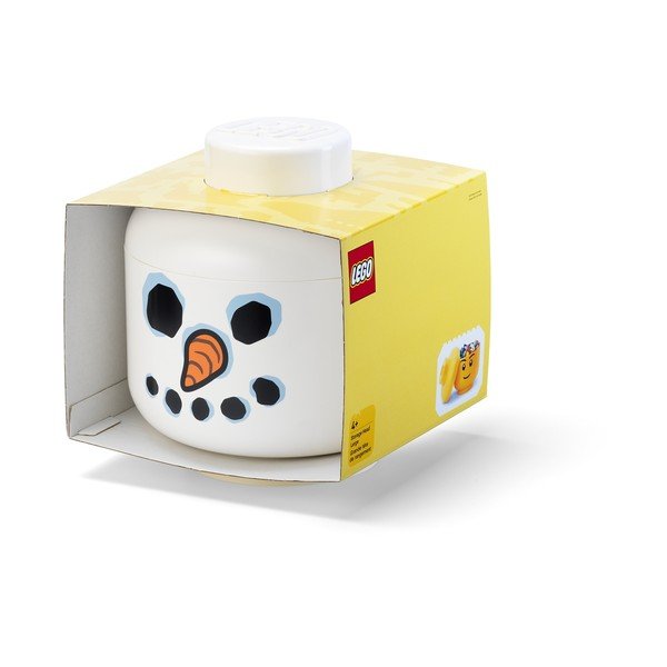 Biały plastikowy pojemnik dziecięcy ø 24x27 cm Head Snowman L – LEGO®-image-2