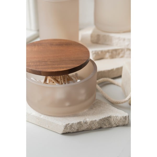 Beżowy szklany organizer łazienkowy na waciki Modest – Mette Ditmer Denmark-image-1