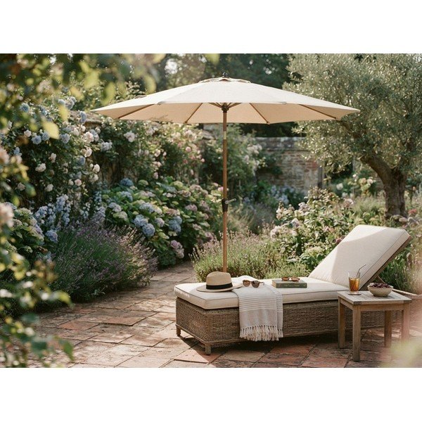 Beżowy parasol ogrodowy ø 300 cm Palinuro – Bizzotto-image-4