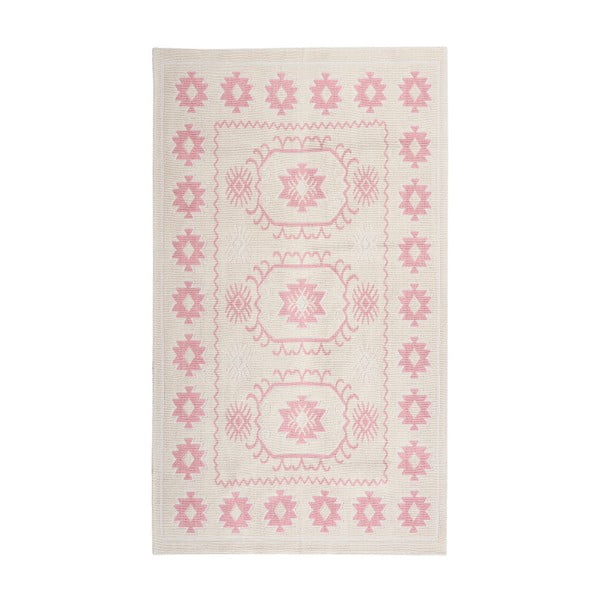 Jasnoróżowy dywan bawełniany Floorist Emily, 80x300 cm