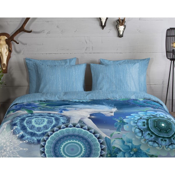 Niebieska flanelowa pościel jednoosobowa 140x200 cm Lumi – HIP-image-2