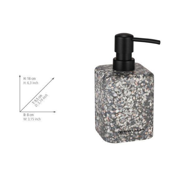 Szary dozownik do mydła z żywicy polimerowej 270 ml Tom Tailor T-Terrazzo – Wenko-image-4