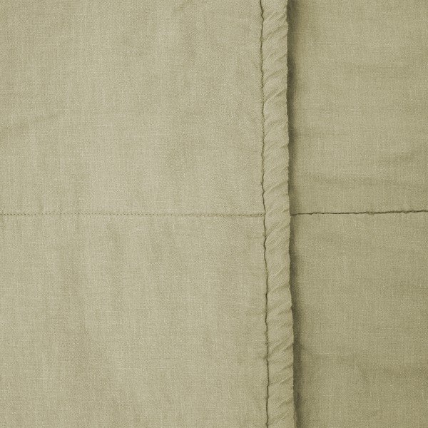Dziecięcy zielony lniany koc Linen Tales Naturel, 100x140 cm-image-1