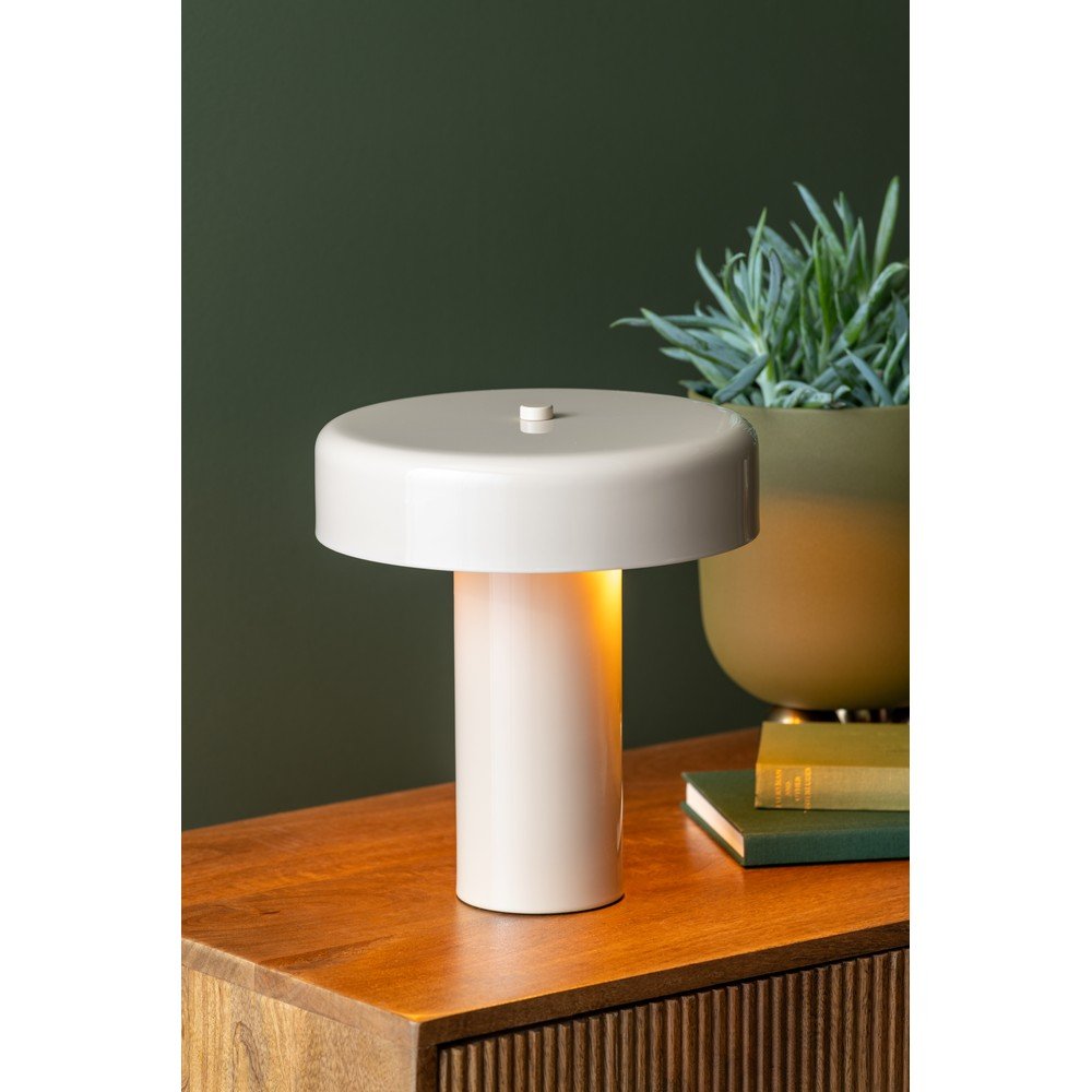 Beżowa metalowa lampa stołowa (wysokość 26 cm) Riqueza Palo – Leitmotiv (zdjęcie 2)