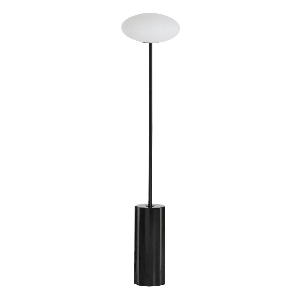Biała/czarna lampa stojąca ze szklanym kloszem (wysokość 120 cm) Idela – Kave Home