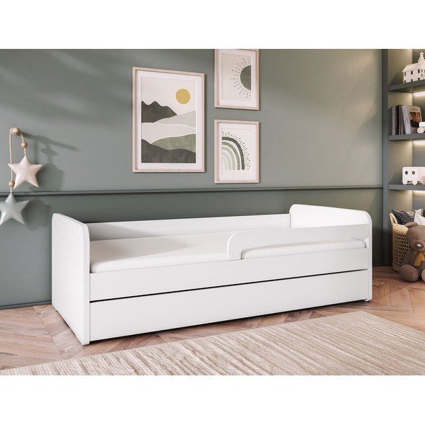 Białe łóżko dziecięce z materacem/ze stelażem 80x160 cm Duuli – ELTAP-image-1