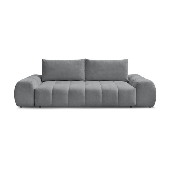 Ciemnoszara rozkładana/ze schowkiem sofa z tkaniny szenilowej 278 cm Everest – Bobochic Paris