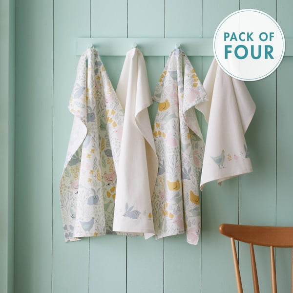 Bawełniane ścierki zestaw 4 szt. 50x70 cm Cottage Friends – Catherine Lansfield-image-4