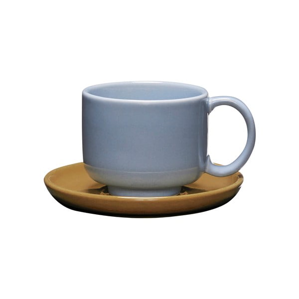 Jasnoniebiesko-brązowa kamionkowa filiżanka Amare – Hübsch