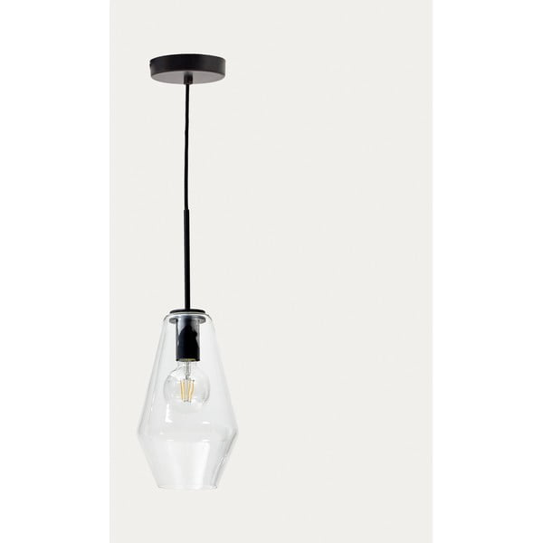 Czarna lampa wisząca ze szklanym kloszem ø 17 cm Mao – Kave Home-image-3