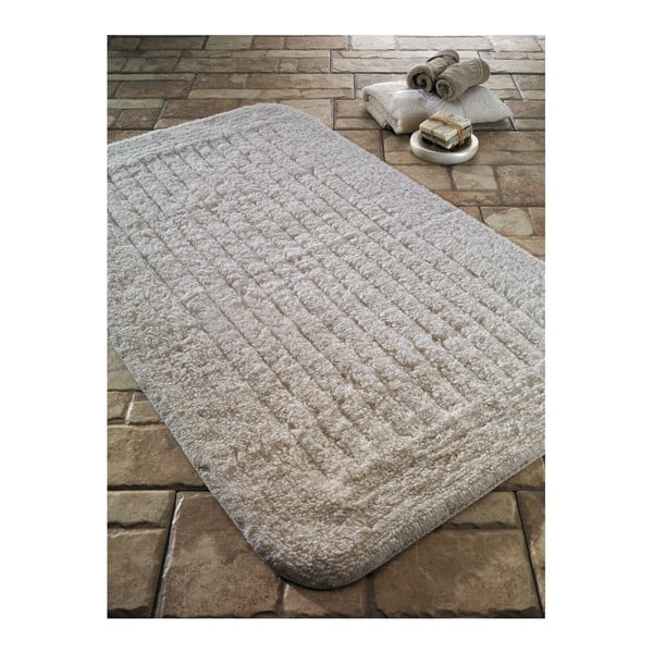 Ciemnobeżowy dywanik łazienkowy Confetti Bathmats Cotton Stripe, 70x120 cm