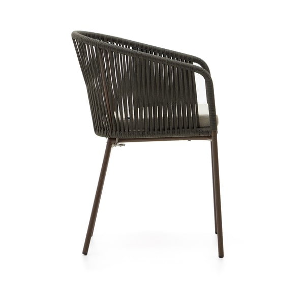 Zielone metalowe/tapicerowane krzesło ogrodowe Yanet – Kave Home-image-4