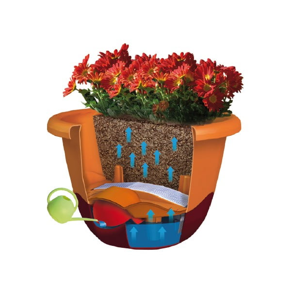 Biała doniczka z systemem nawadniania do zawieszenia Plastia Mareta, dł. 25 cm-image-2