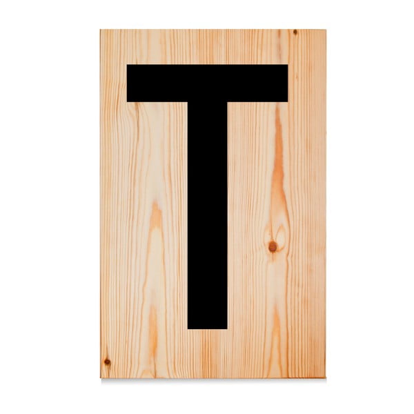 Drewniana tabliczka Letters T