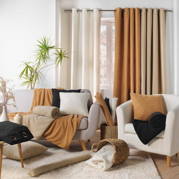 Beżowy polarowy koc 180x220 cm Curly Wooly – douceur d'intérieur-image-4