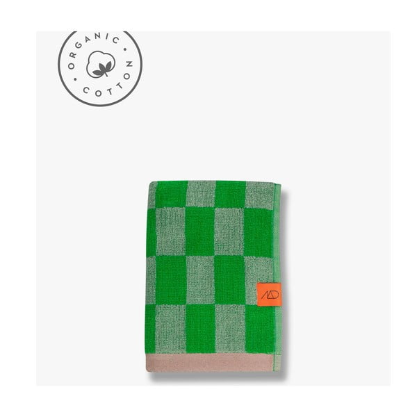 Zielony ręcznik z bawełny organicznej 50x90 cm Retro – Mette Ditmer Denmark
