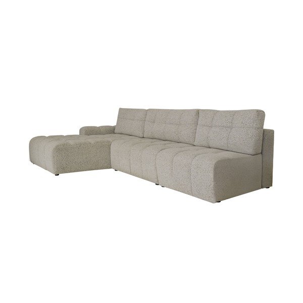 Jasnobrązowy rozkładany narożnik modułowy ze schowkiem (lewostronny) Lulu – Miuform