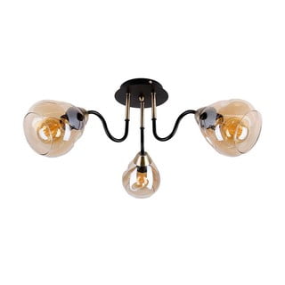 Lampa sufitowa w czarno-złotym kolorze ze szklanym kloszem Unica – Candellux Lighting