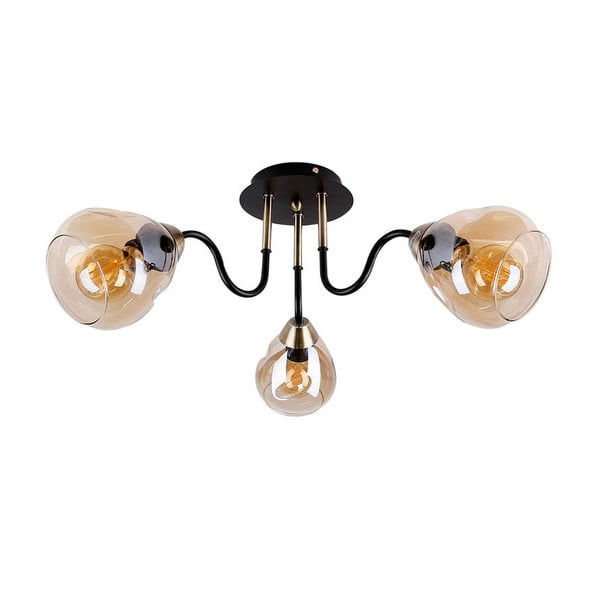 Lampa sufitowa w czarno-złotym kolorze ze szklanym kloszem Unica – Candellux Lighting