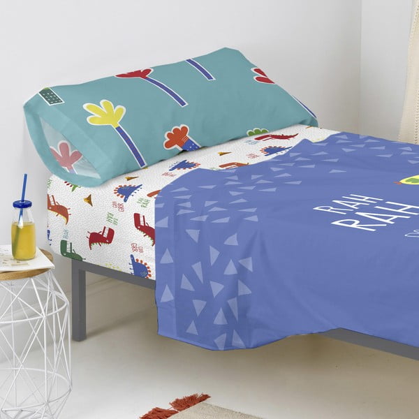 Dziecięce bawełniane prześcieradło Moshi Moshi Funnysaurus, 90x200 cm-image-1