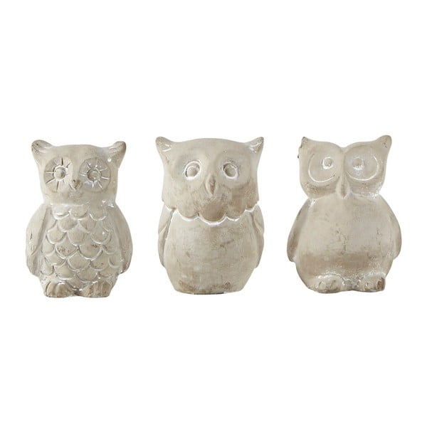 Zestaw 3 figurek KJ Collection Owls, wys. 7 cm