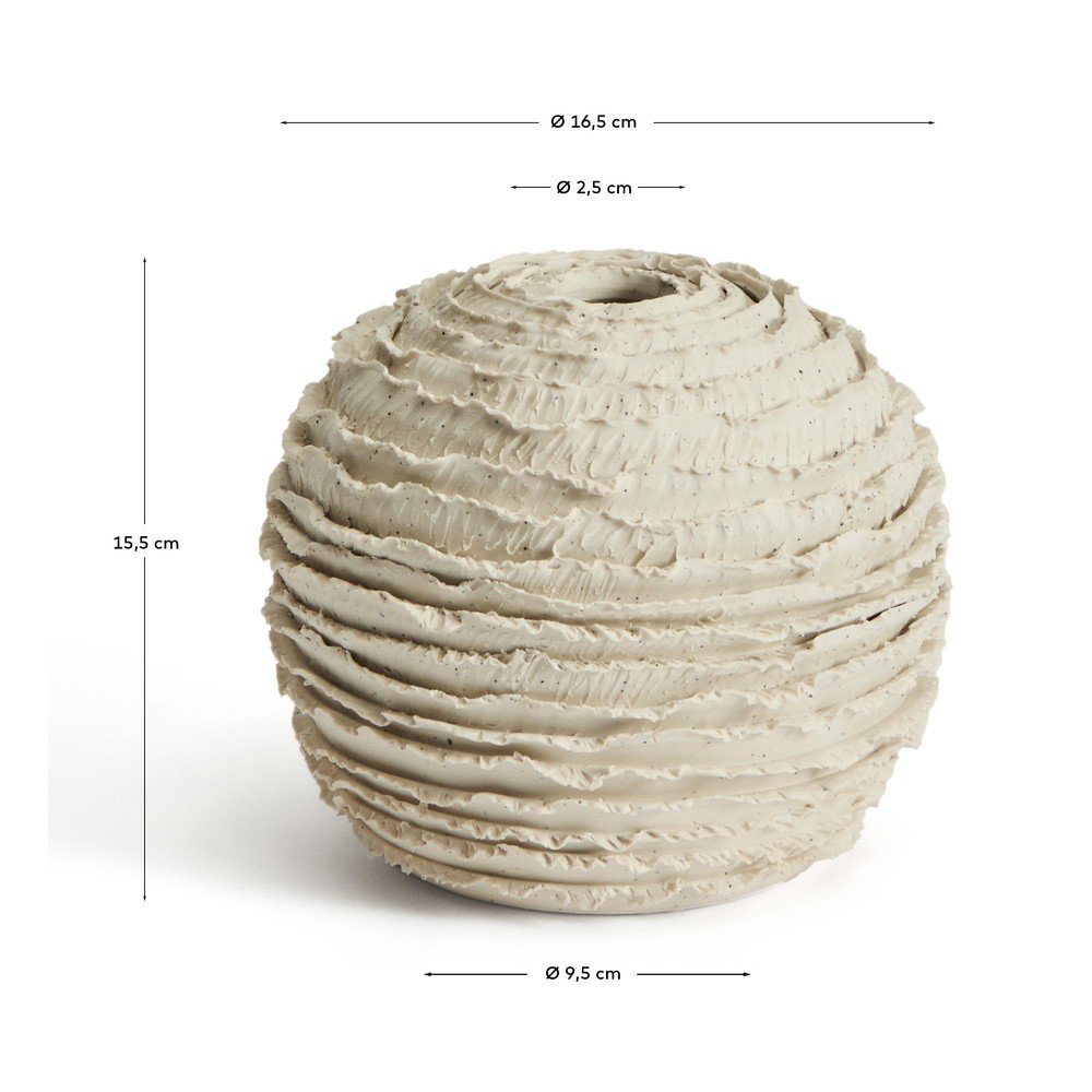 Kremowy ceramiczny ręcznie wykonany wazon (wysokość 15,5 cm) Evania – Kave Home (zdjęcie 7)