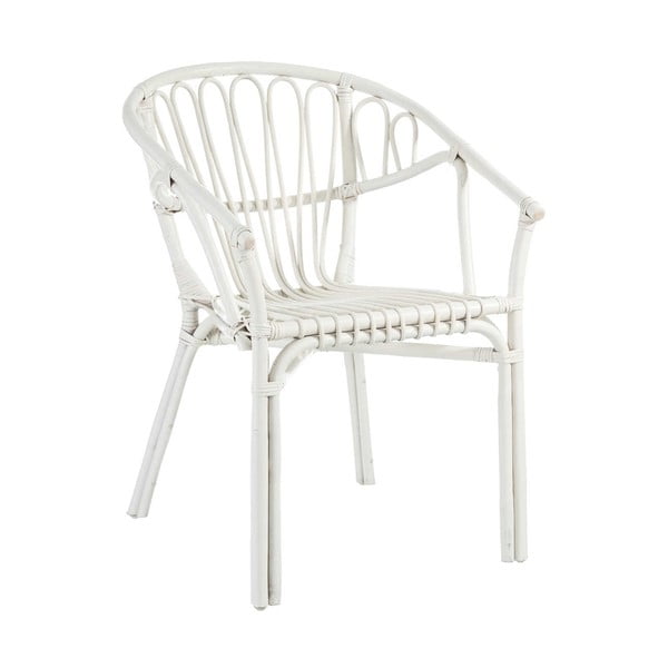 Białe krzesło z rattanu Tropicho