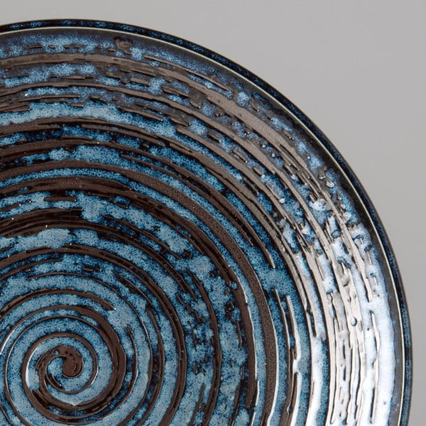 Niebieski talerz ceramiczny MIJ Copper Swirl, ø 25 cm-image-3