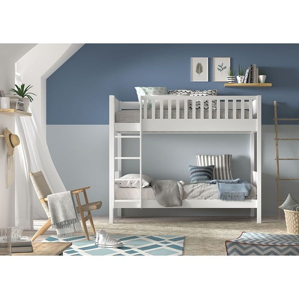 Białe piętrowe łóżko dziecięce 90x200 cm Scott – Vipack-image-1