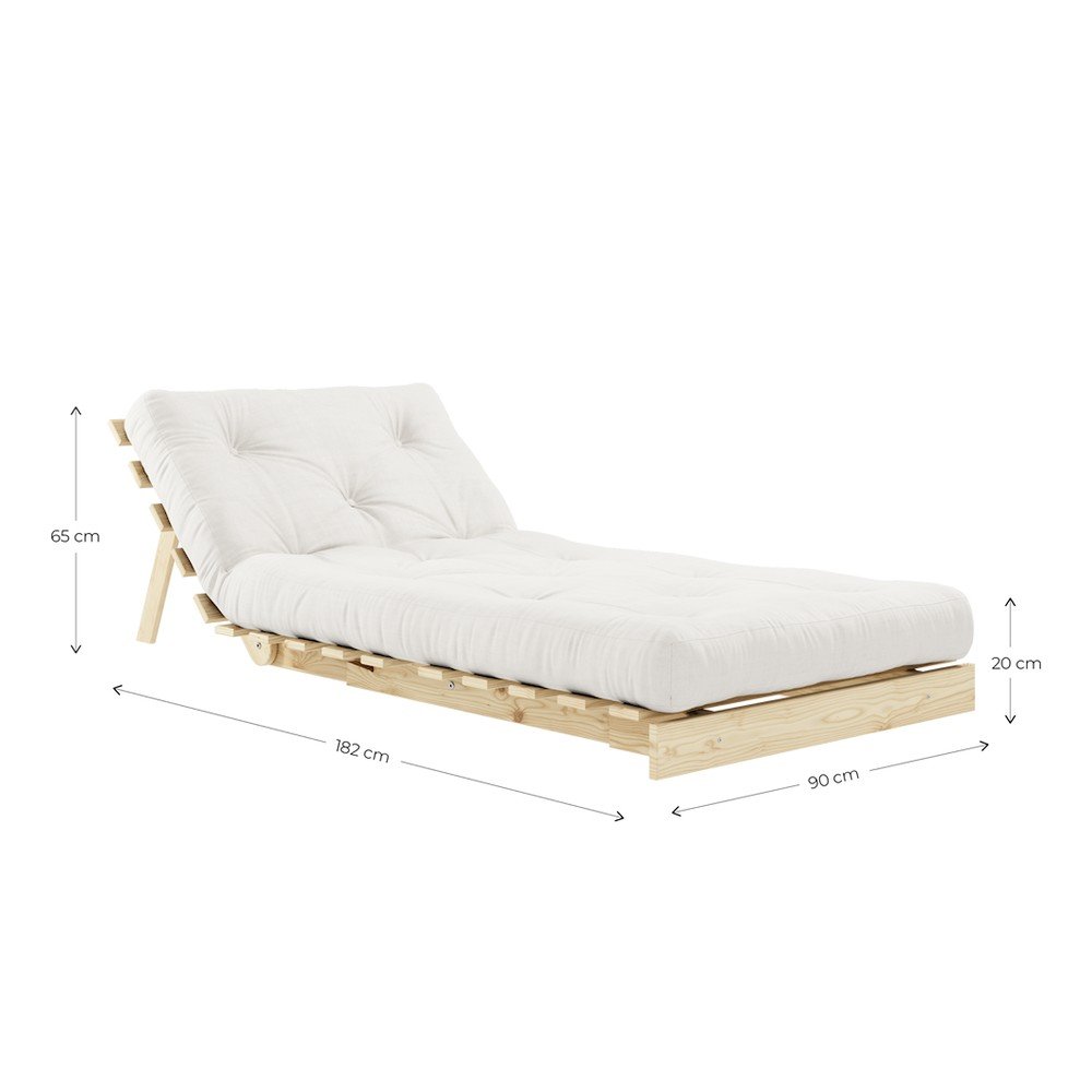 Ciemnobrązowy rozkładany sztruksowy fotel futon Roots – Karup (zdjęcie 8)