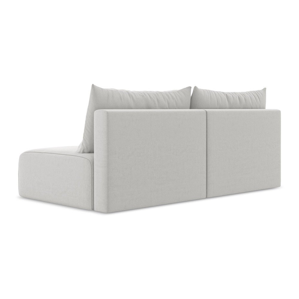 Jasnoszara aksamitna rozkładana sofa ze schowkiem 216 cm Kalena – Makamii (zdjęcie 8)