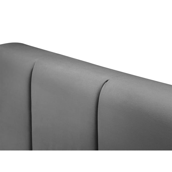 Szare łóżko boxspring ze schowkiem 200x200 cm Afra – Mazzini Beds-image-4