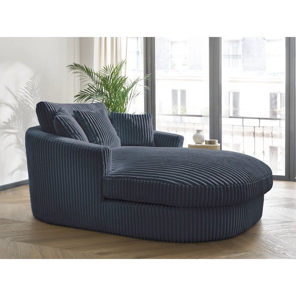 Ciemnoniebieski sztruksowy fotel Belem – Bobochic Paris-image-1