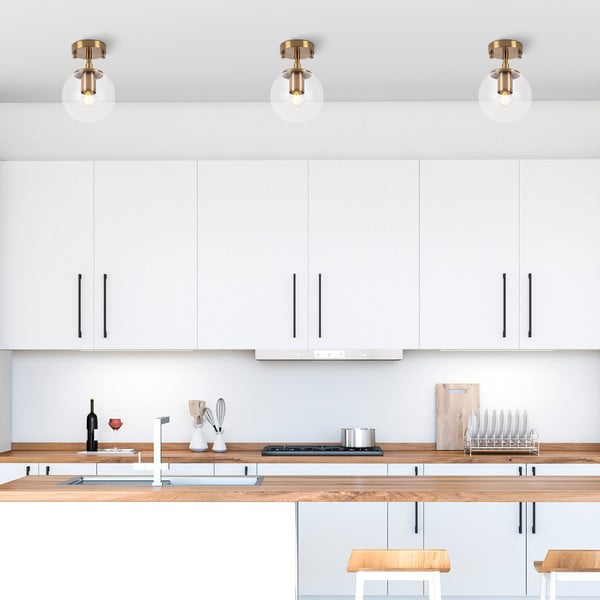 Lampa sufitowa w kolorze mosiądzu ze szklanym kloszem ø 15 cm Atmaca – Opviq lights-image-1