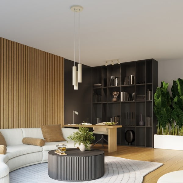 Kremowa lampa wisząca ø 19,5 cm Gleam – Sollux-image-1