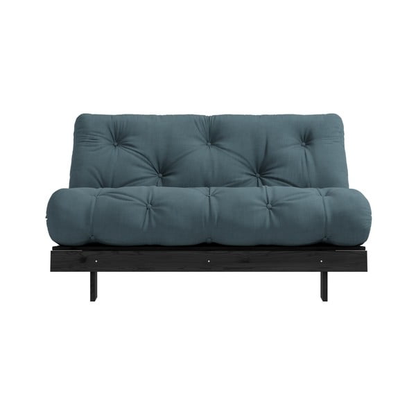 Sofa rozkładana z niebieskozielonym obiciem Karup Design Roots Black/Petrol Blue-image-3