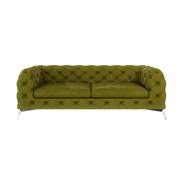 Zielona aksamitna sofa 225 cm Chelsea – Ropez